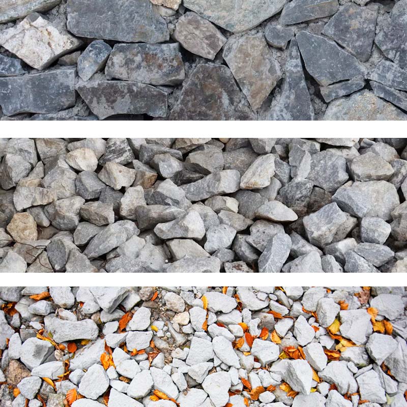 Crushed stones