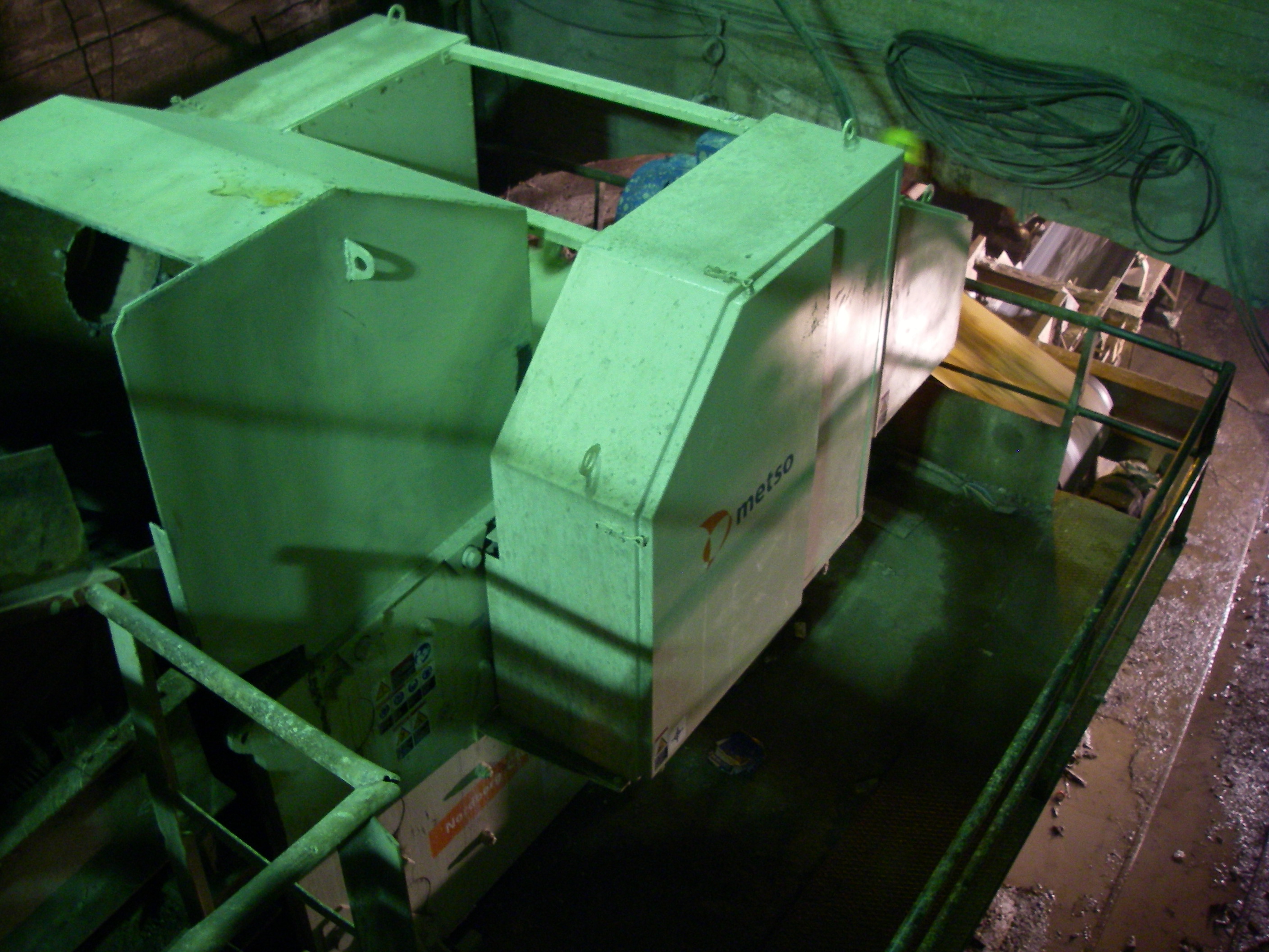 A crushing chamber in stone crushers.