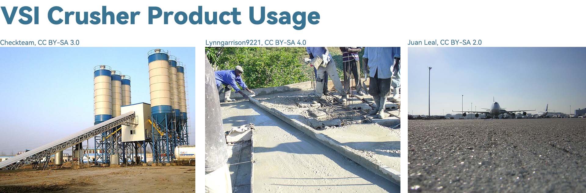 VSI crusher product usage.